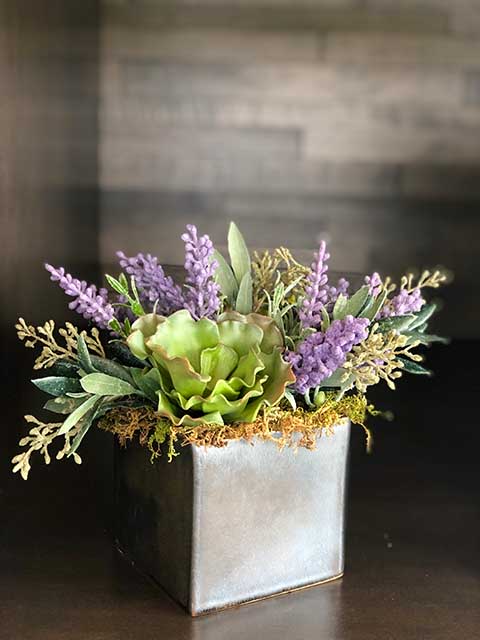 small purple faux vase