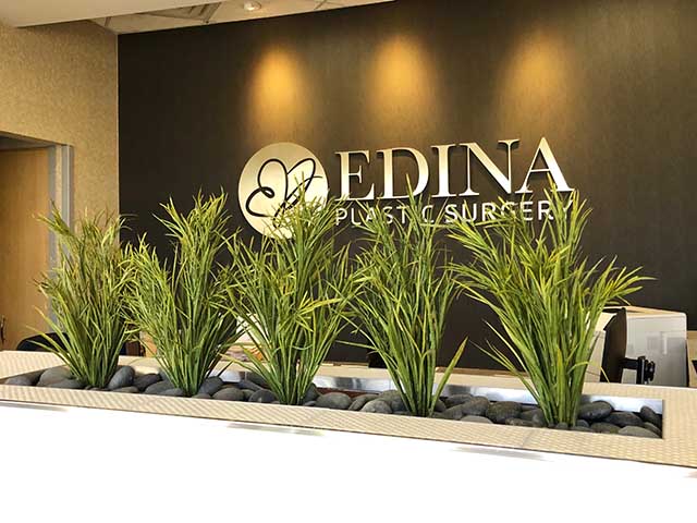 Commercial faux plantings