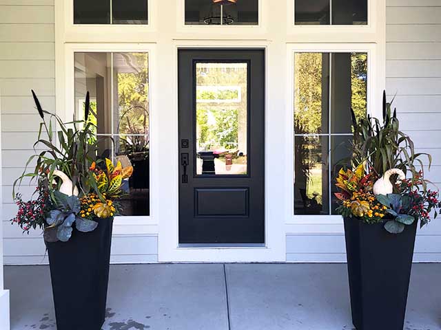 Front door fall pots