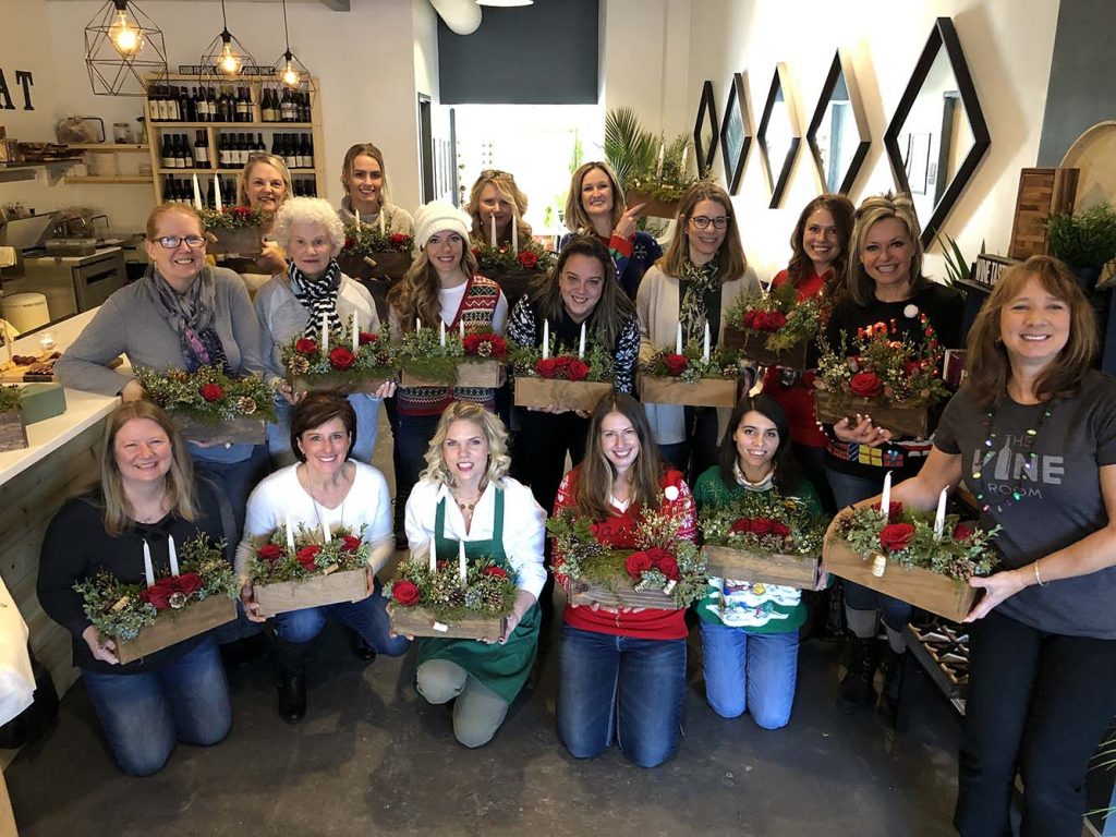 Holiday table centerpiece party