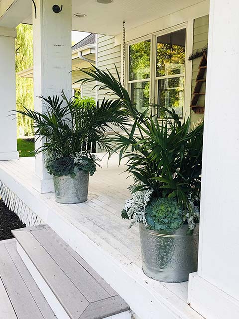 Summer wedding front door arrangements