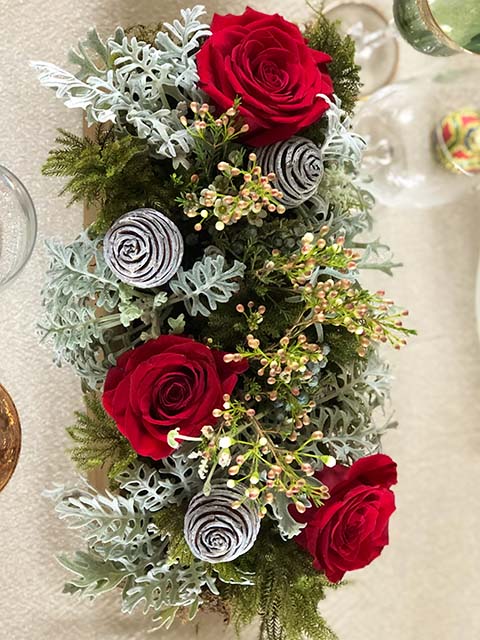 winter rose centerpiece